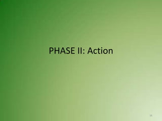 PHASE II: Action




                   16
 