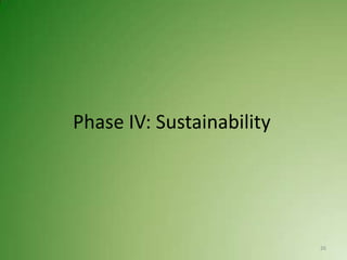 Phase IV: Sustainability




                           26
 
