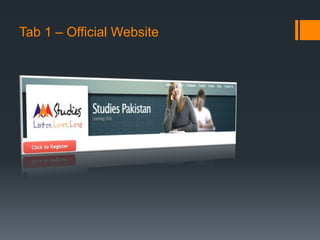 Tab 1 – Official Website
 