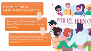Tipos de Democracia y Participación Ciudadana en la Sociedad | PPTX