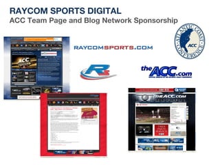 RAYCOM SPORTS DIGITAL ACC Team Page and Blog Network Sponsorship 