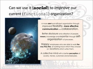 Stigmergy drives socialNature’s way of setting up mass-collaborationPart of the new science of ‘complex self-organizing systems’. Structure of stigmergy:A platform