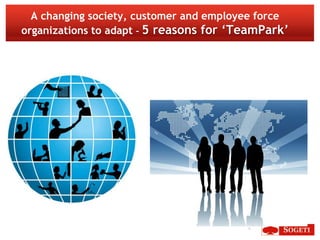 A changing society, customer and employee force
organizations to adapt – 5 reasons for ‘TeamPark’




                                         6
 