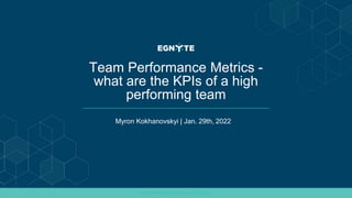 © 2021 All Rights Reserved | www.egnyte.com
Team Performance Metrics -
what are the KPIs of a high
performing team
Myron Kokhanovskyi | Jan. 29th, 2022
 