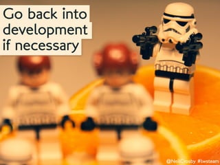 Go back into
development
if necessary




               @NeilCrosby #lwsteam
 