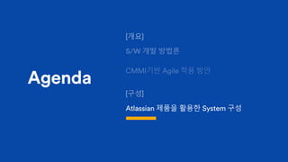 Agenda
Atlassian 제품을 활용한 System 구성
 
