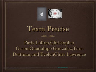 Team PreciseTeam Precise
Paris Lofton,ChristopherParis Lofton,Christopher
Green,Guadalupe Gonzalez,TaraGreen,Guadalupe Gonzalez,Tara
Dettman,and EvelynChris LawrenceDettman,and EvelynChris Lawrence
Photo Credit: <a href="https://www.flickr.com/photos/76929828@N00/698695902/">The Pug Father</a> via <a href="http://compfight.com">Compfight</a> <a
href="https://creativecommons.org/licenses/by/2.0/">cc</a>
 