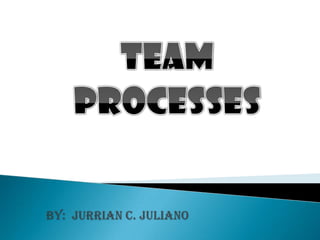 TEAM PROCESSES by:  jurrian c. juliano 