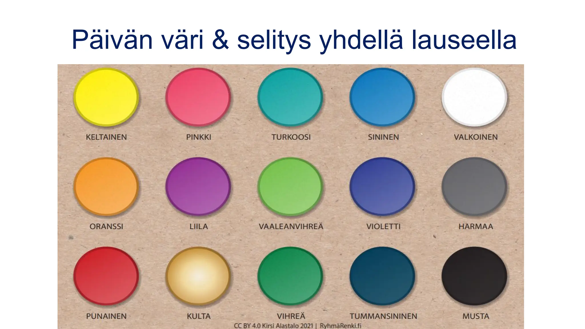 Päivän väri & selitys yhdellä lauseella
 