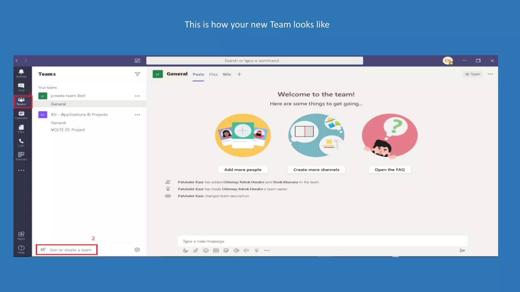 This is how your new Team looks like
 