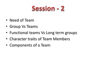 Teams and group dynamics | PPTX
