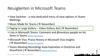 @teamsugberlin #MicrosoftTeams #TeamsUGBerlin
Neuigkeiten in Microsoft Teams
 View Switcher - a new dedicated menu of vie...