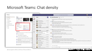 @teamsugberlin #MicrosoftTeams #TeamsUGBerlin
Microsoft Teams: Chat density
 