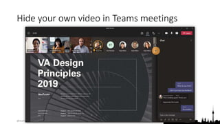 @teamsugberlin #MicrosoftTeams #TeamsUGBerlin
Hide your own video in Teams meetings
 