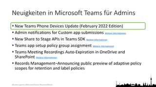 @teamsugberlin #MicrosoftTeams #TeamsUGBerlin
Neuigkeiten in Microsoft Teams für Admins
 New Teams Phone Devices Update (...