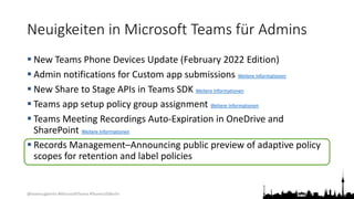 @teamsugberlin #MicrosoftTeams #TeamsUGBerlin
Neuigkeiten in Microsoft Teams für Admins
 New Teams Phone Devices Update (...