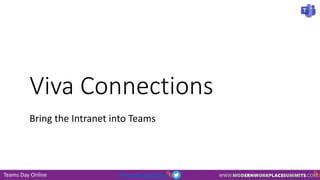 Teams Day Online #TeamsDayOnline
Viva Connections
Bring the Intranet into Teams
 