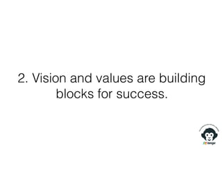 2. Vision and values are building
blocks for success.
 