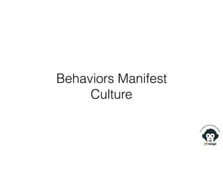 Behaviors Manifest
Culture
 
