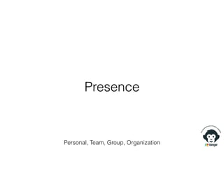 Presence
Personal, Team, Group, Organization
 