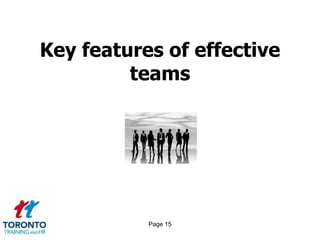 Key features of effective
         teams




           Page 15
 