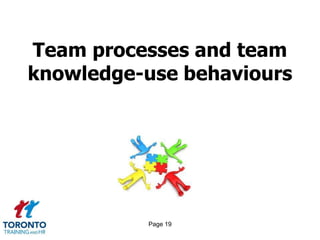 Team processes and team
knowledge-use behaviours




          Page 19
 