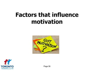 Factors that influence
     motivation




         Page 56
 