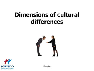 Dimensions of cultural
    differences




         Page 64
 