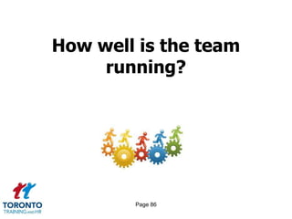 How well is the team
     running?




        Page 86
 
