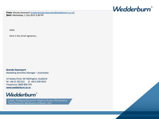 Hello
Here is the email signature…
 