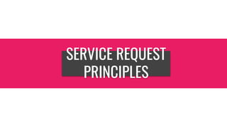 SERVICE REQUEST
PRINCIPLES
 