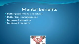 A short-term goal
should be developed
with a finite amount of
time in mind.
Example: A 14-year boy
is aiming to improve his
cycling time over two
kilometers every 10
seconds each week.
 