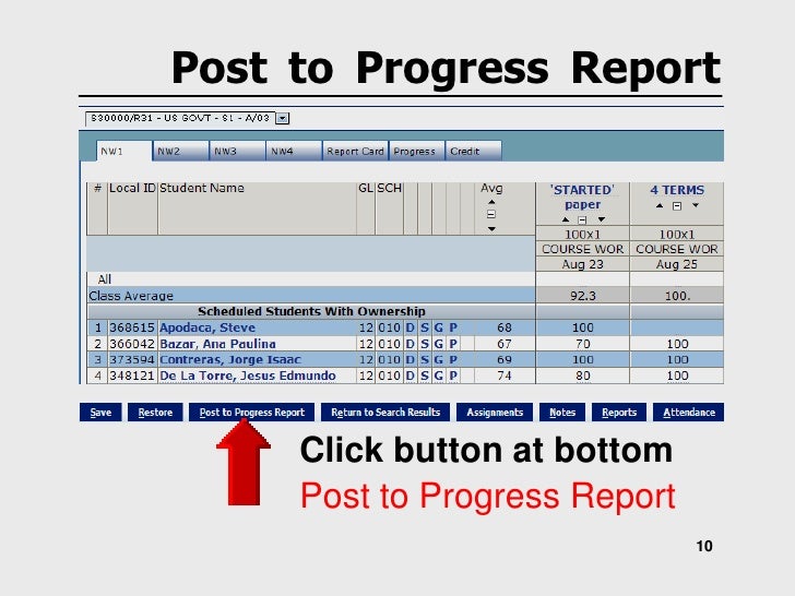 Teams progress report
