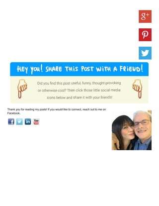 Thank you for reading my posts! If you would like to connect, reach out to me on
Facebook.
 