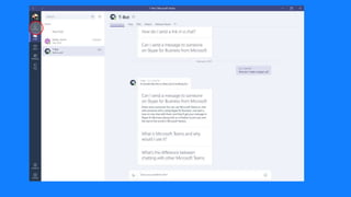 This is your Channel
Instant video call to group
These tabs connect to 0365
services: OneNote, Sharepoint
Your TEAM
 