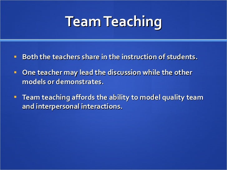 Team teaching
