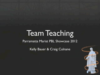 Team Teaching
Parramatta Marist PBL Showcase 2012

    Kelly Bauer & Craig Culnane
 