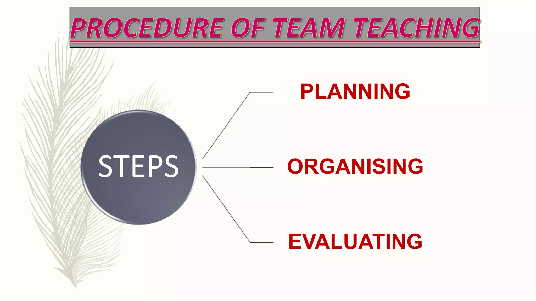 STEPS
PLANNING
ORGANISING
EVALUATING
 