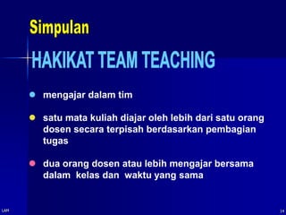 Team Teaching Dalam Pembelajaran Pptx