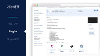 기능확장
Plugins
Prometheus + Grafana
 