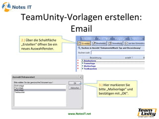 2.)  Über die Schaltfläche „Erstellen“ öffnen Sie ein neues Auswahlfenster. 3.)  Hier markieren Sie bitte „Mailvorlage“ und bestätigen mit „OK“. 