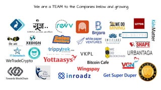 We are a TEAM to the Companies below and growing
 