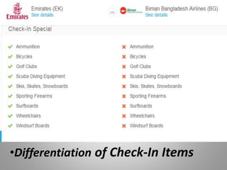 •Differentiation of Check-In Items
 
