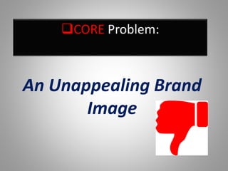 CORE Problem:
An Unappealing Brand
Image
 