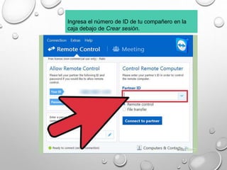 Ingresa el número de ID de tu compañero en la
caja debajo de Crear sesión.
 