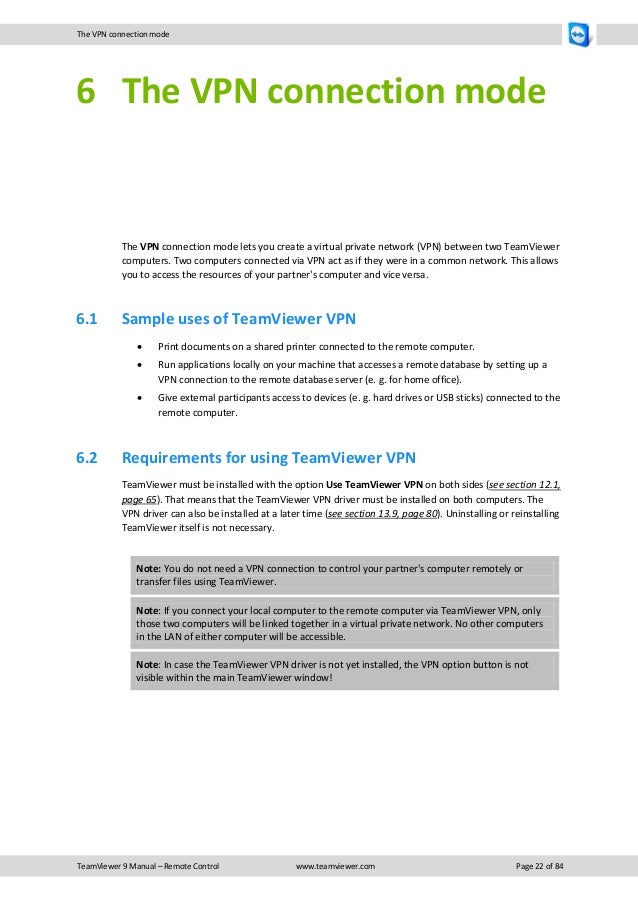Teamviewer vpn setup