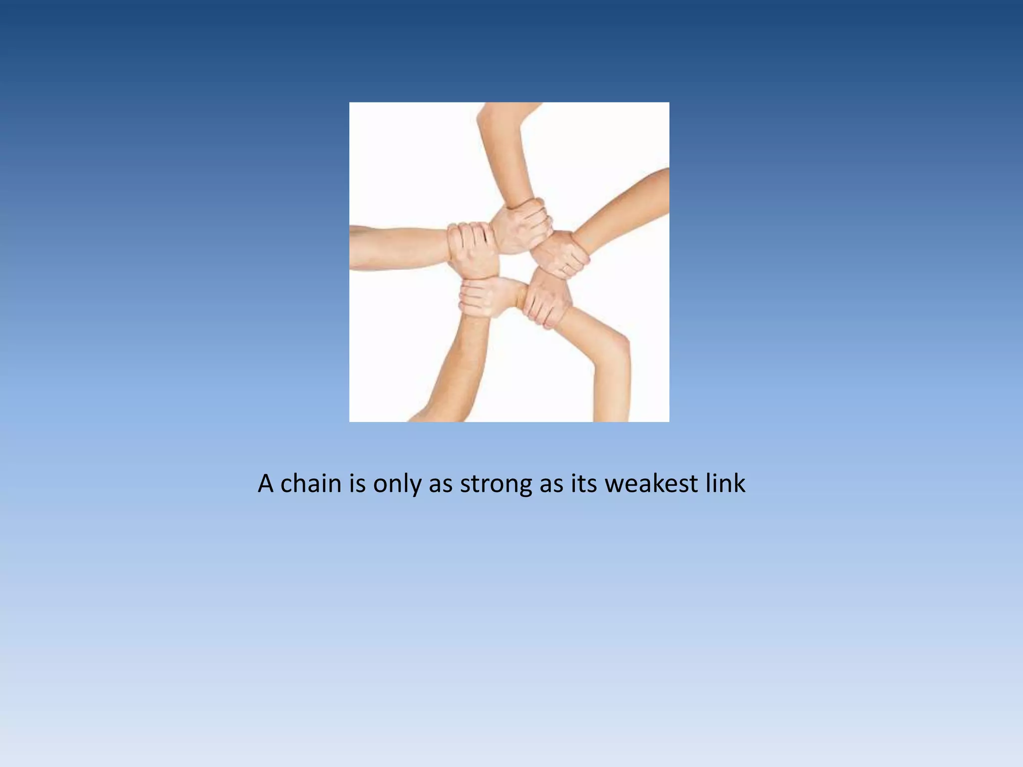 A chain is only as strong as its weakest link