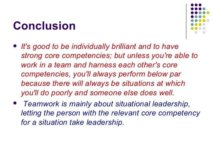 teamwork situations examples
