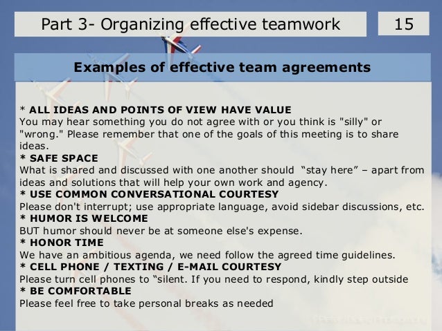 effective team working examples