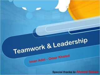 Special thanks to Ahmed Sabek
 
